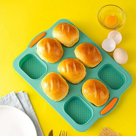 Kittvzx Bakeware kitchen utensils 9 Grids Multi Color Kitchen Silicone Oval Cake French Bread Baking Pan Non Stick Kitchen Utility