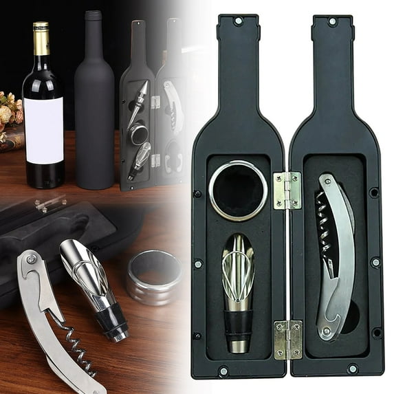 Kittvzx Bottle&Can Openers Essentials Wine Opener Set Red Wine Set Large Wine Bottle Five Piece Set Red Wine Tool Box High End Wine Set Gift
