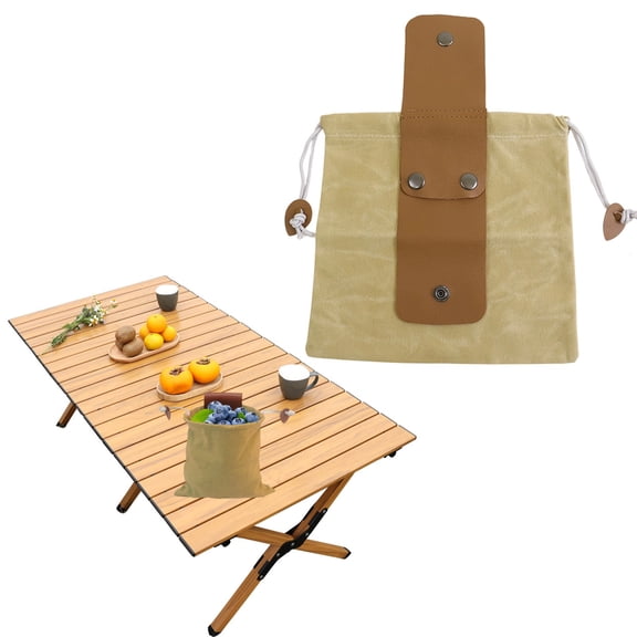 Kittvzx Food Storage Easy Cleaning Foraging Bag Waxed Canvas Bag Leather Foraging Basket For Camping Hiking Hunting Grocery Storage