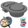 thumbnail image 1 of Kittvzx Seasoning Box Easy Cleaning Silicone Snack Container Reusable Double Compartment Salad Dressing Container For Picnic, 1 of 4