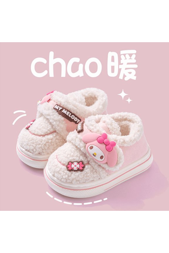 Kitty Anime Kawaii Ins Cotton Slippers Autumn Winter Princess Cute Kuromi Indoor Warm Shoes Gift
