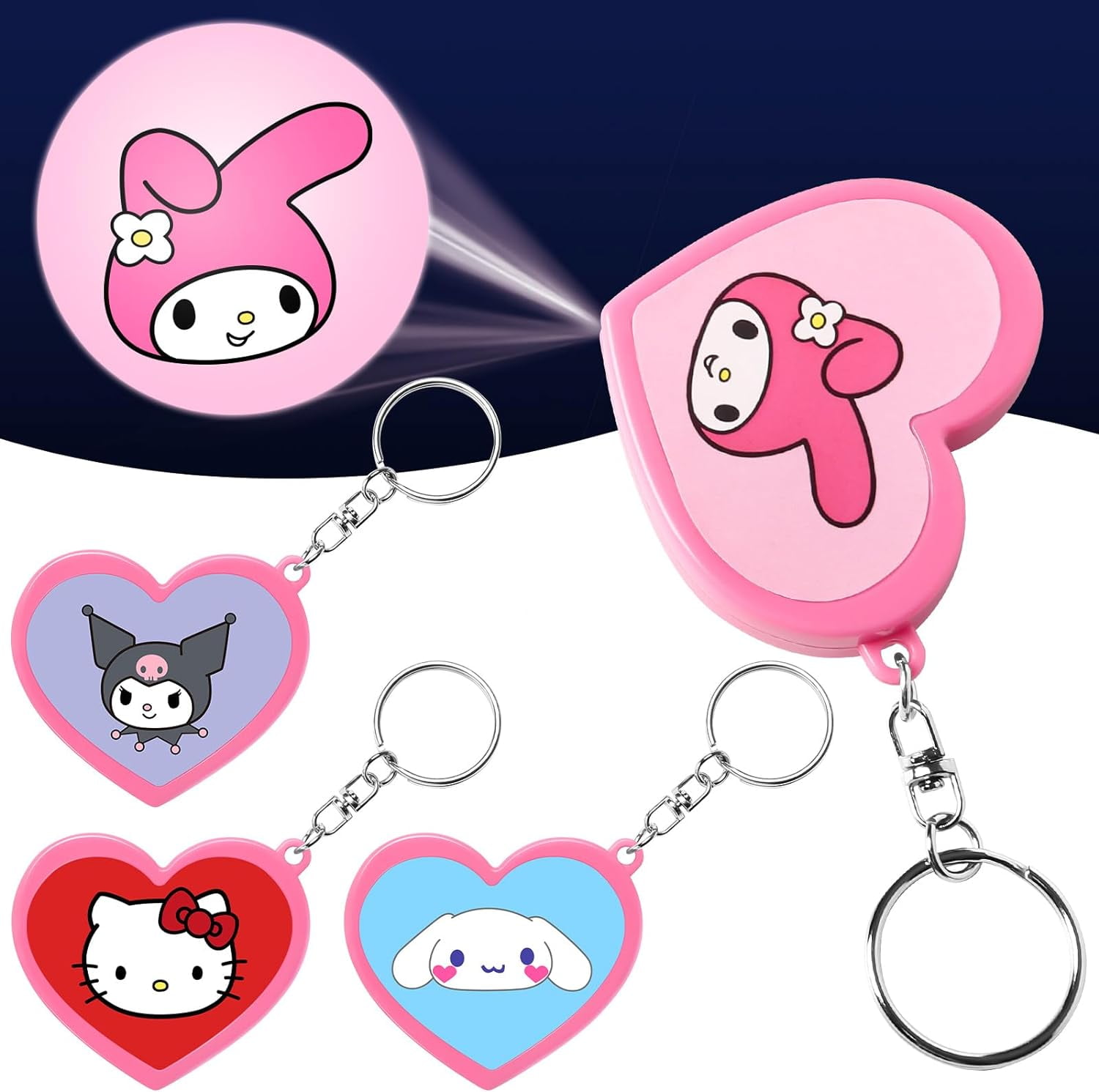 Kitty Birthday Party Favors Keychains Set of 4 with Hello Kawaii