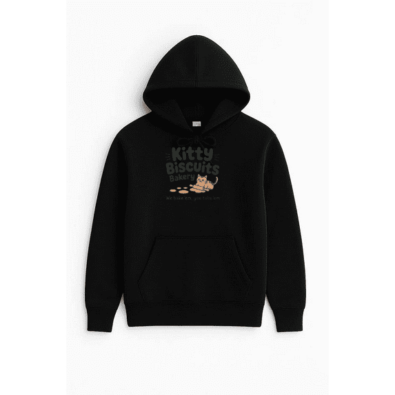 Kitty Biscuits Retro Bakery Cartoon Culinary Cat Theme Hoodie Shirt, for men & women, up to size 5XL