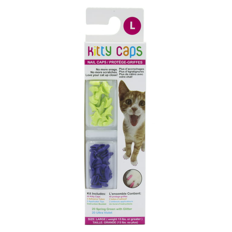 Kitty Caps Nail Caps: Black With Gray Tips & Baby Blue, 40 Count – Fetch  for Pets