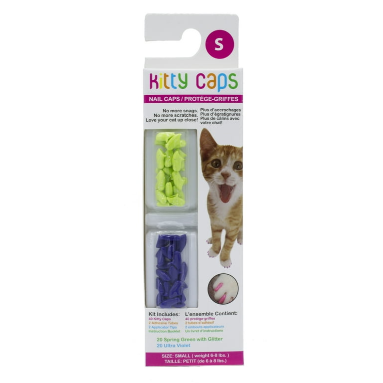 Kitty Caps Nail Caps Spring Green With Glitter and Ultra Violet 40 Count Kitty Caps Nail Caps Spring Green With Glitter and Ultra Violet 40 Count