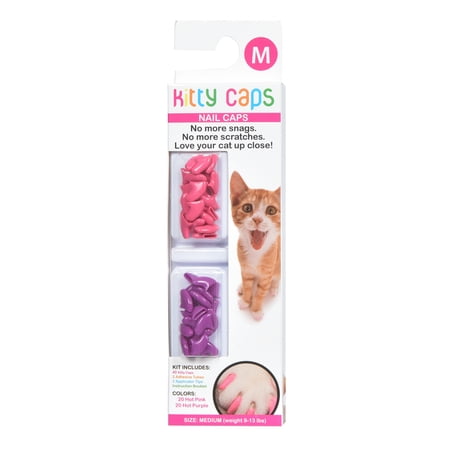 Kitty Caps Nail Caps for Cats Alternative to Declawing Small 6-8 lbs Purple & Pink