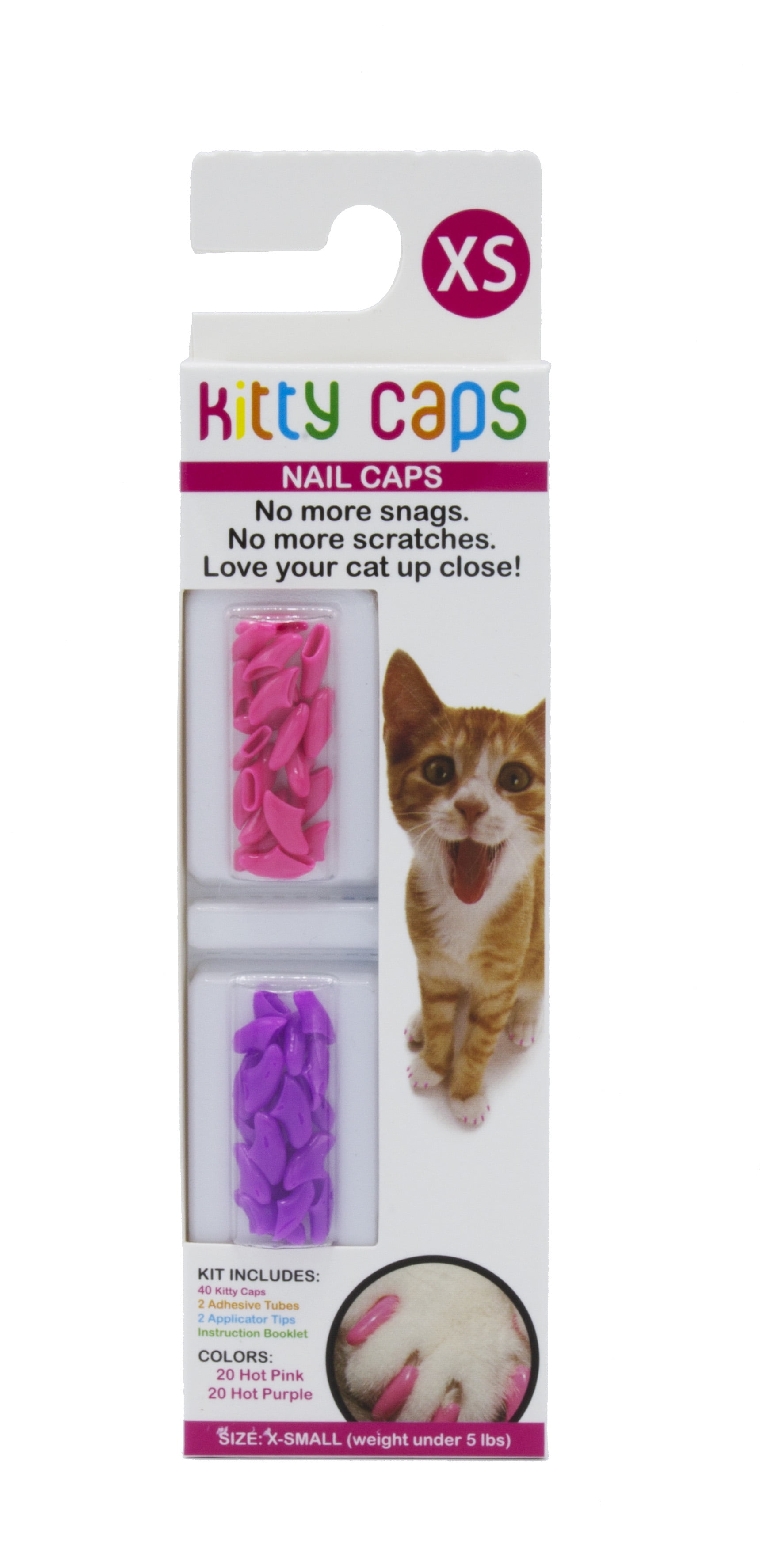 Kitty Caps Nail Caps for Cats Stylish & Humane Alternative to Declawing Covers Cat Claws Small