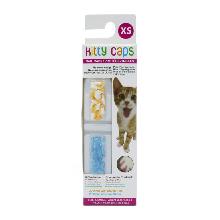Kitty Caps Nail Caps for Cats, Safe, Stylish & Humane Alternative to  Declawing, Covers Cat Claws, Stops Snags and Scratches, Assorted Colors,  X-Small (Under 5…