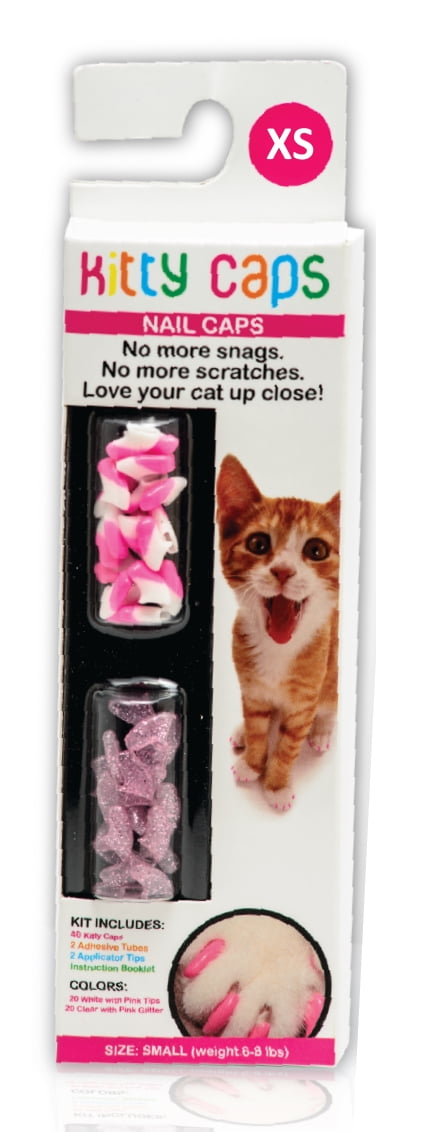 https://i5.walmartimages.com/seo/Kitty-Caps-Nail-Cats-Safe-Stylish-Humane-Alternative-Declawing-Stops-Snags-Scratches-X-Small-Under-5-lbs-White-Pink-Tips-Clear-Glitter-40ct_32701f79-d206-4baf-bdbd-4f3f4a1983f0_1.975480668d00819084c4eb92001982e7.jpeg