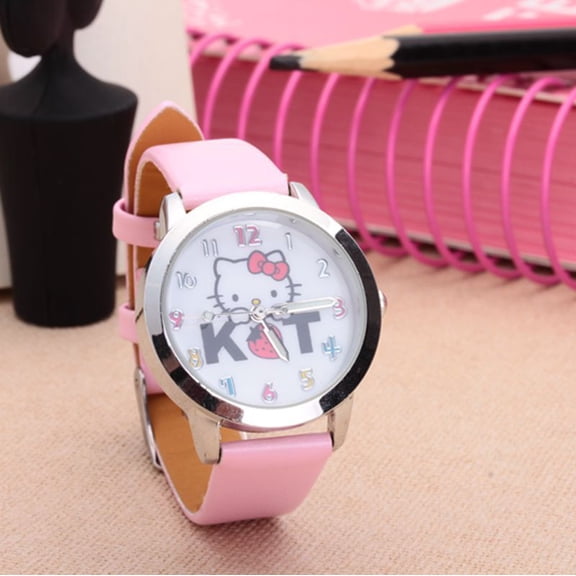 Kitty Cat Cartoon Electronic Watch Waterproof Quatz WristWatch