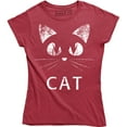 thumbnail image 1 of Kitty Cat Face Women's Pet Kitten Lover Gift Meow Distressed T-Shirt, 1 of 4