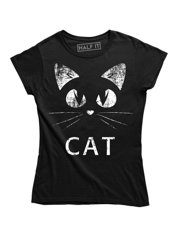 Kitty Cat Face Women's Pet Kitten Lover Gift Meow Distressed T-Shirt