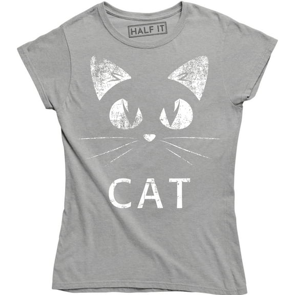 Kitty Cat Face Women's Pet Kitten Lover Gift Meow Distressed T-Shirt