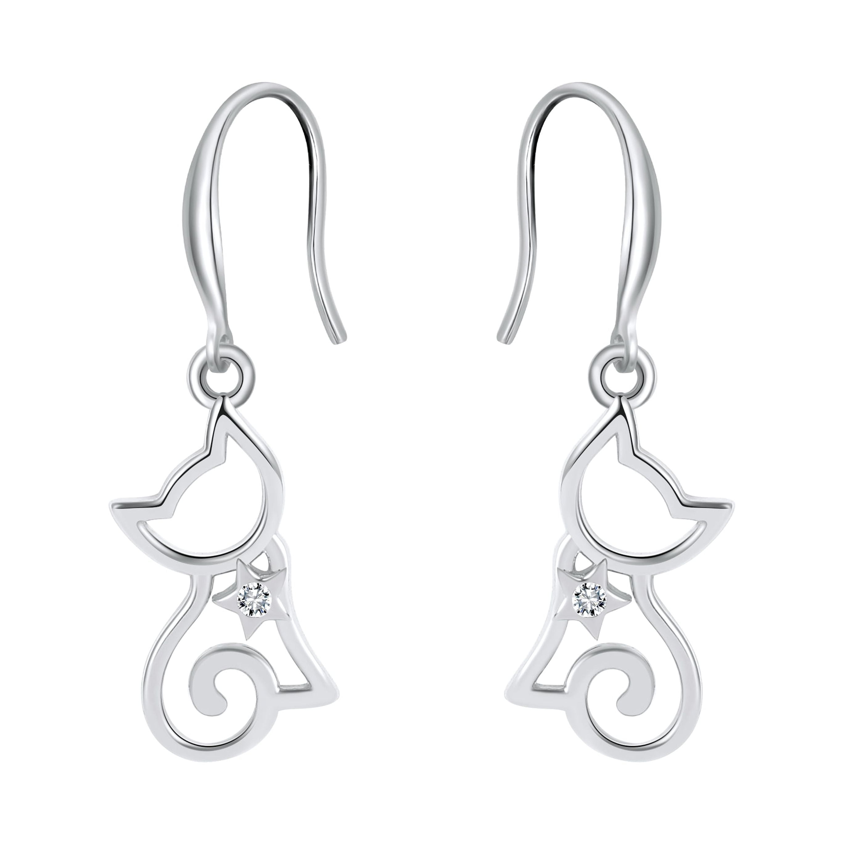 Elegant Ginger Lyne Collection Sterling Silver Kitty Cat Hook