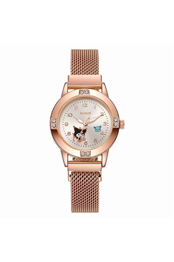 Kitty Cat KRM My MLD Cinnamrooll Rose Gold Diamond Quartz Watch Luminous Pointer