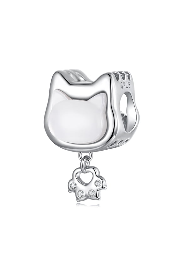 Kitty Charm 925 Sterling Silver Charm ,Charm for Bracelets, Gift for Women