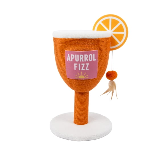 Kitty Citty Apurrol Spritz Citrus Cocktail Sisal Cat Scratching Post, Orange, One Size