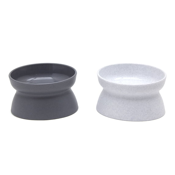 Kitty City, Cat Bowls, Plastic Elevated Feeding Pet Bowls, Multi-Color, O/S, 2 Pack