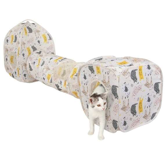 Kitty City Cat Print Play Furniture, Play Combo House, Pink