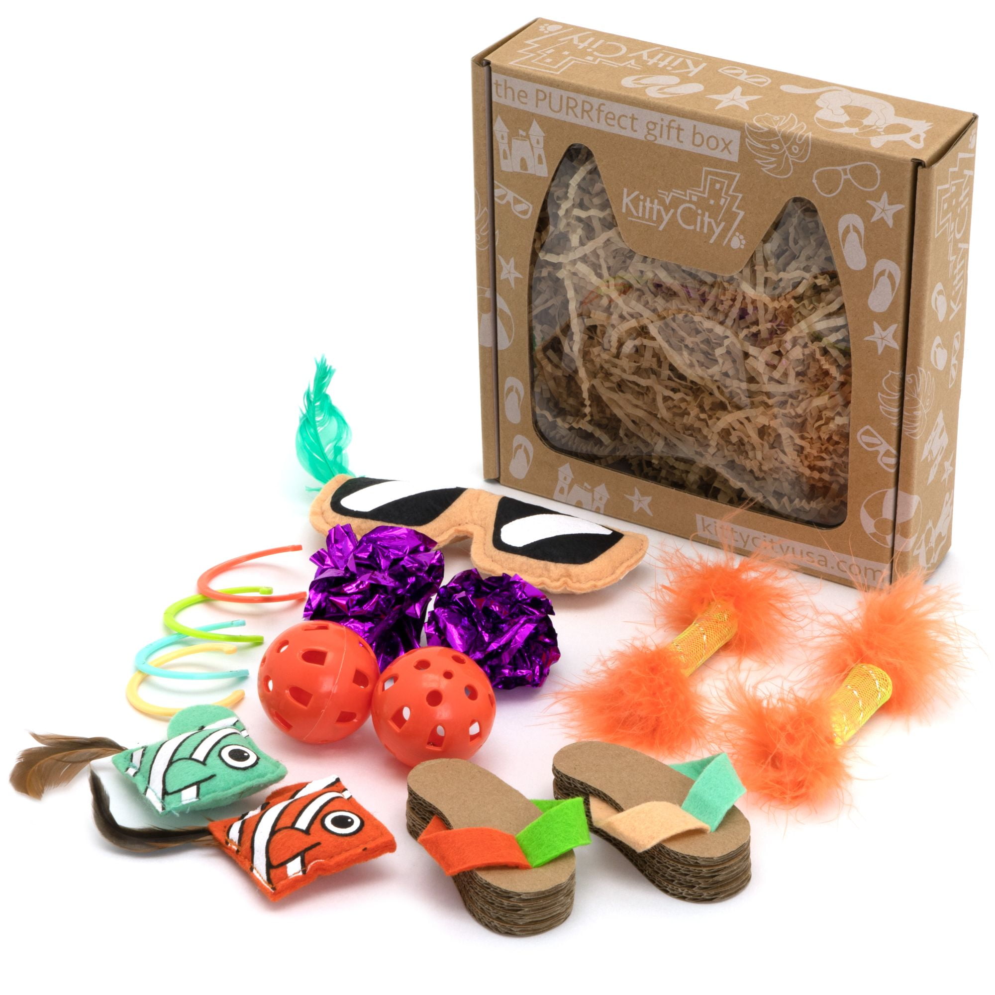 Kitty City, Cat Toys, Deluxe Cat Toy Box, Multi- Color, 15 Piece Set