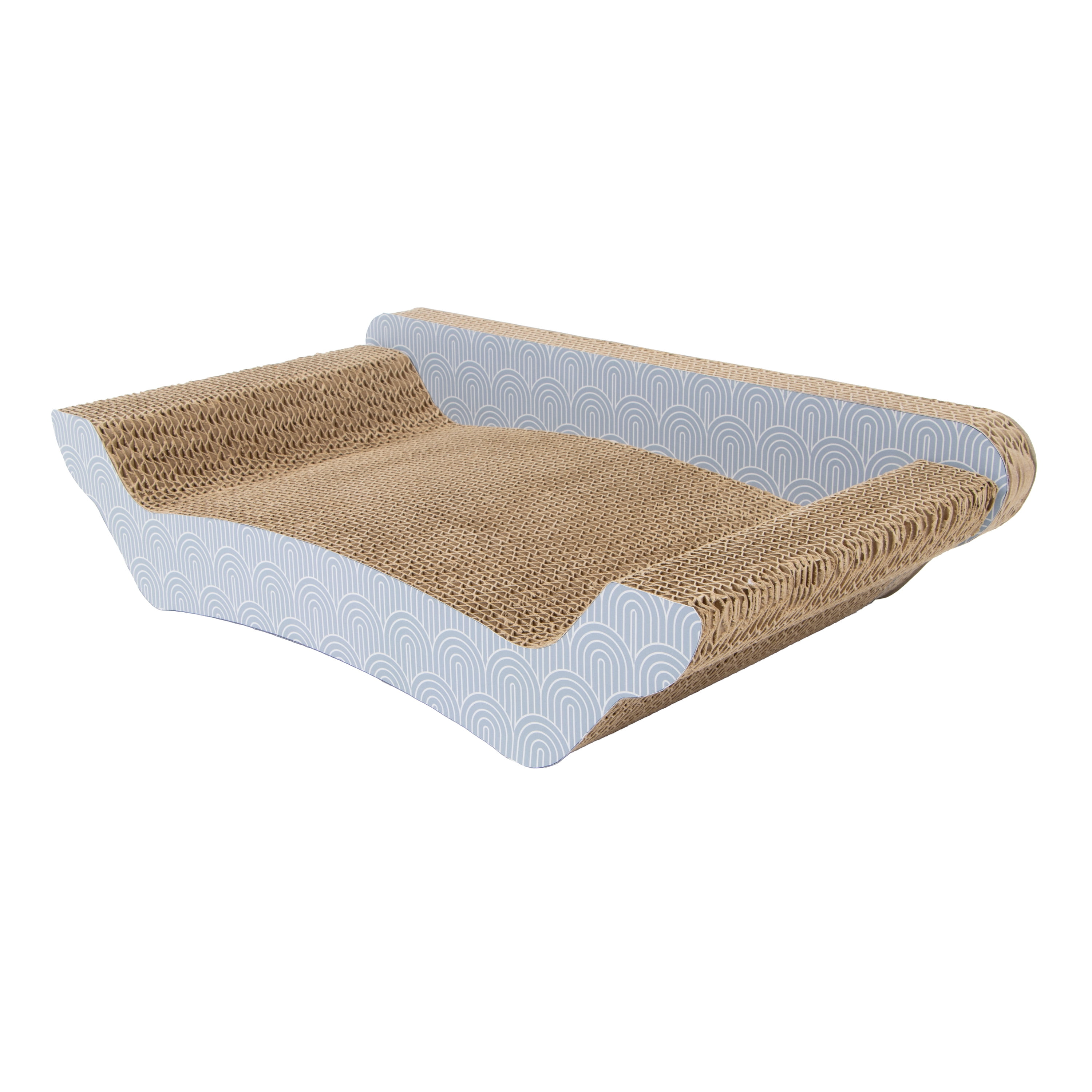 Kitty City Corrugated Cardboard Art Deco Sofa Lounger Cat Scratching Pad, Multicolored, One Size