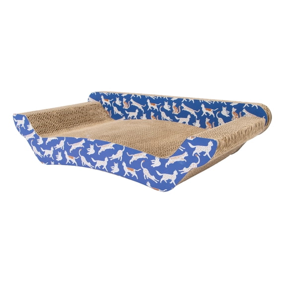 Kitty City Durable Cat Print Corrugated Cardboard Scratching Sofa, O/S