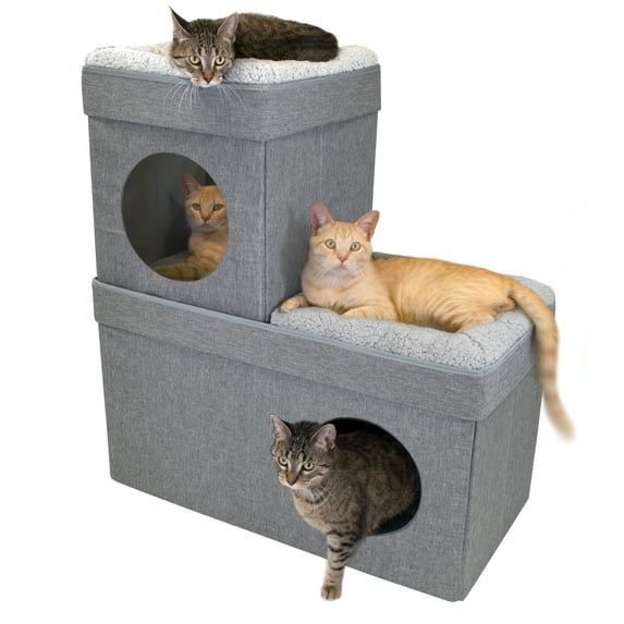 Kitty City Folding Cat Condo (Gray), Cat Furniture
