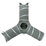 Kitty City Gray Pop-Up 3-Way Cat Tunnel with Catnip Toys, Expandable Playset for Cats & Kittens