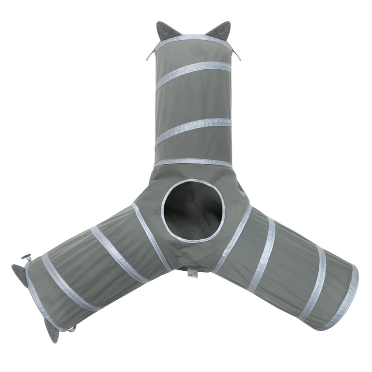 Kitty City Gray Pop-Up 3-Way Cat Tunnel, Expandable photo 1