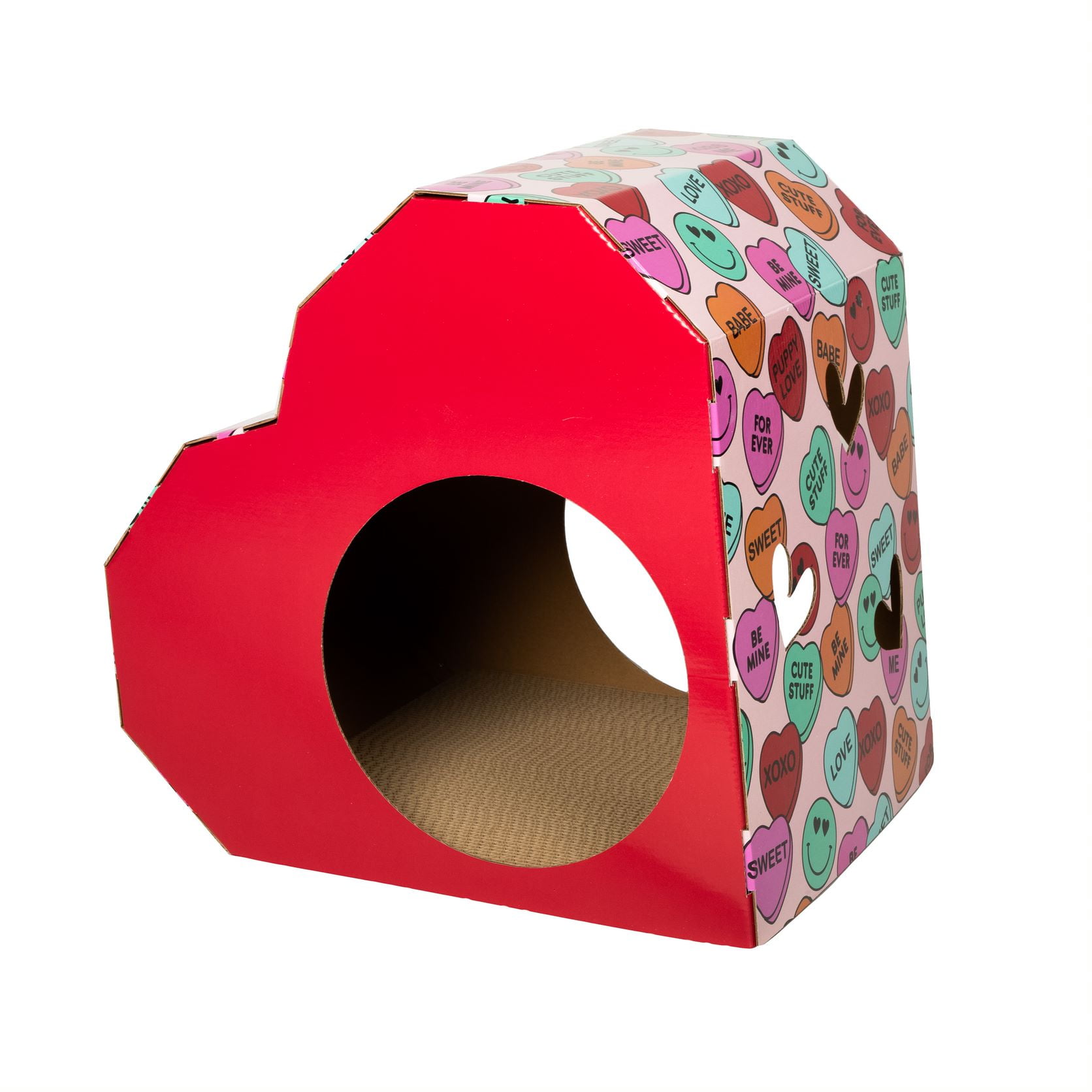 Kitty City Conversation Heart Cat Scratch House, For Cats, One Size