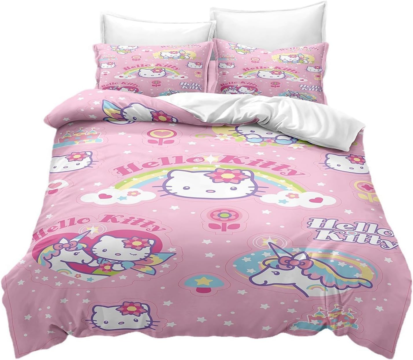 Kitty Comforter Sets,3pcs Comforter Full Size for Girls Boys Teen (1