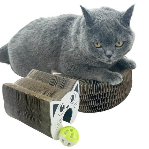 Kitty Curlz Interactive Scratching Board for Playful Kitties Magic Accordion Cat Scratching Post, Fun Cat Toys for Indoor Cats 1Pack