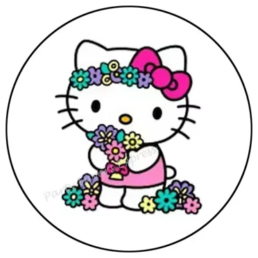 Kitty Flower Child Sticker Party Favors Sticker Envelope Seals Labels Stickers Phone Decal Water Bottle Stickers Car Decals, Laptop Sticker