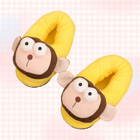 Kitty Fuzzy Slippers Women's For Indoor House Shoes With Memory Foam Plush And Cute Slippers For Women Yellow One Size