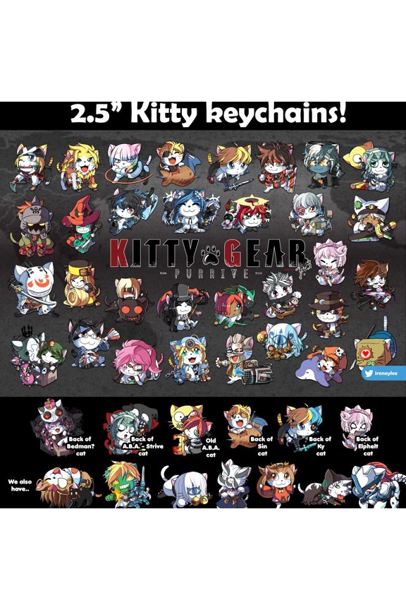 Kitty Gear Kitty Keychains! Strive and MORE (1 keychain)