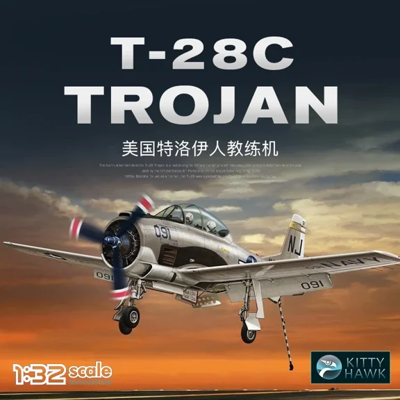 Kitty Hawk Assembled Aircraft Model Kit KH32015 American T-28C Trojan Trainer 1/32 Scale