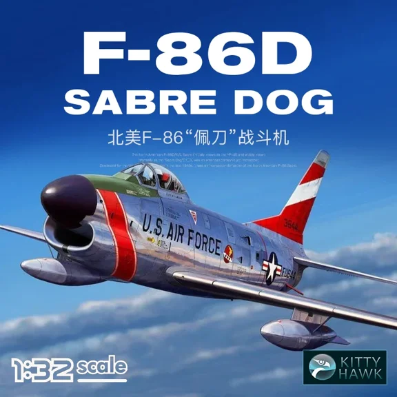 Kitty Hawk Assembled Plastic Aircraft Model Kit KH32007 F-86D "Sabre Dog" Fighter 1/32 Scale