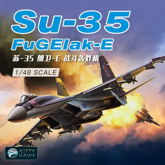 Kitty Hawk Assembled Plastic Aircraft Model Kit KH80142 Russian Su-35 Flanker-E Fighter-Bomber 1/48 Scale
