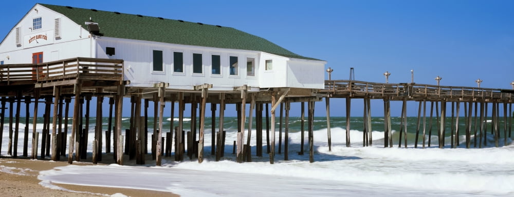Kitty Hawk Pier on the beach Kitty Hawk Dare County Outer Banks North Carolina USA Canvas Art - Panoramic Images (36 x 12)