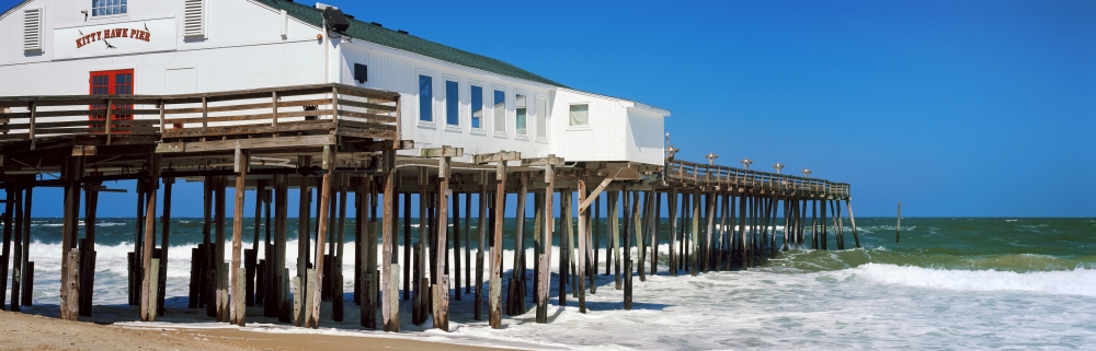 Kitty Hawk Pier on the beach Kitty Hawk Dare County Outer Banks North Carolina USA Canvas Art - Panoramic Images (36 x 12)