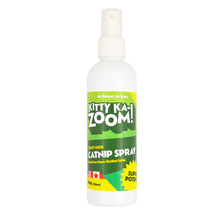 Kitty Ka Zoom Catnip Spray 4 Ounce Pump Bottle, All-Natural, Easy Clean, Safe for Cats