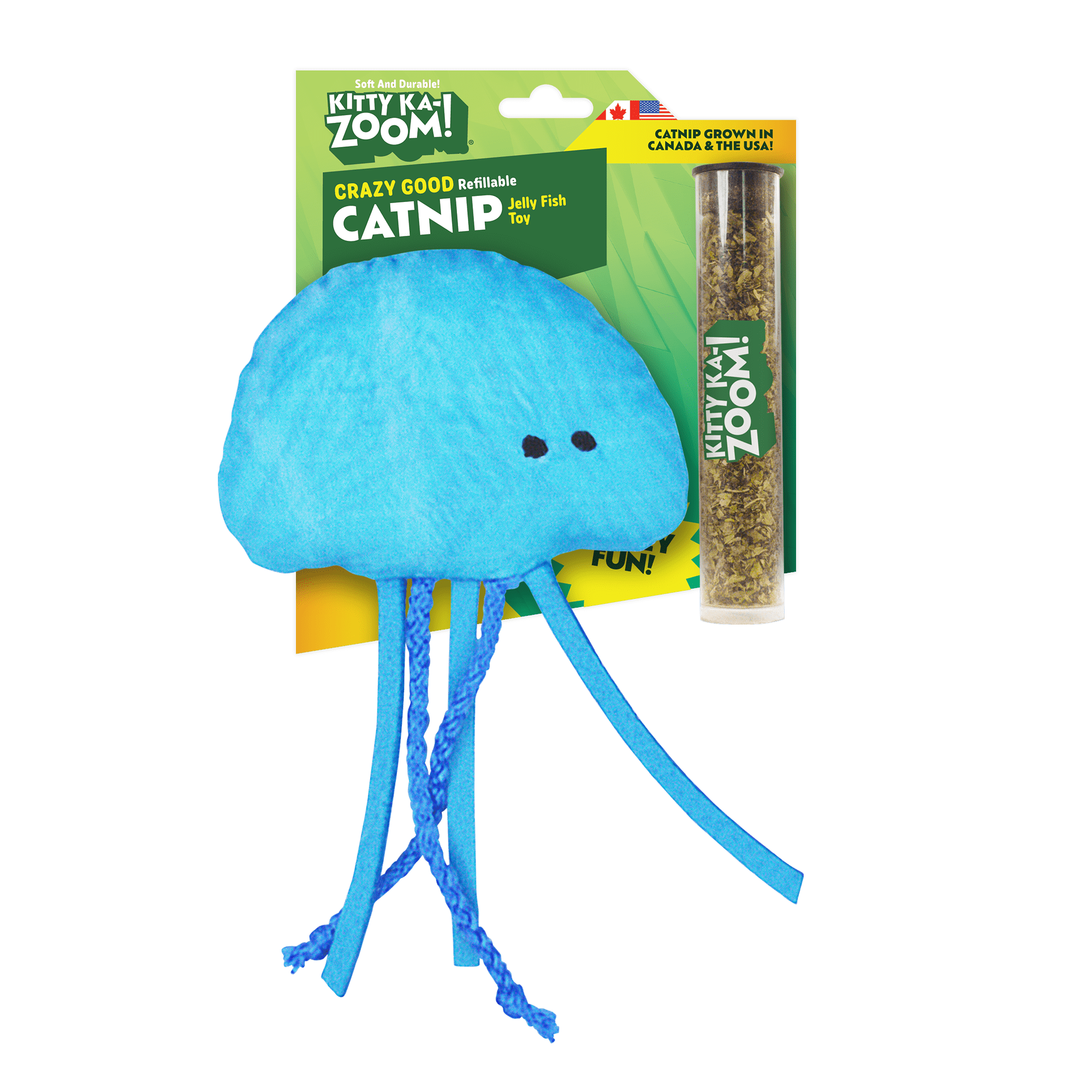 Kitty Ka-Zoom Jelly Fish High Potency Refillable Plush Catnip Cat Toy