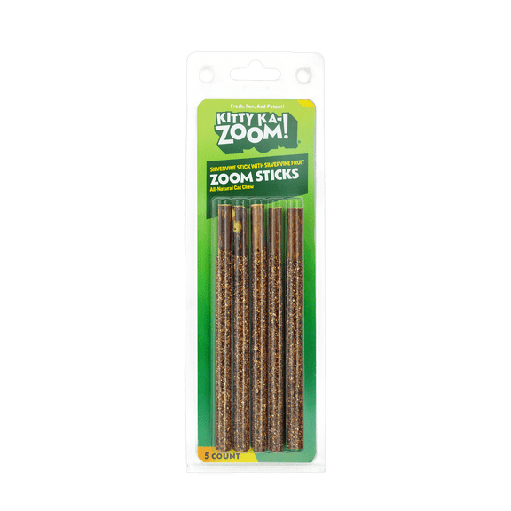 Kitty Ka Zoom Silvervine Sticks Catnip Alternative with Silvervine Fruit, 5 Count