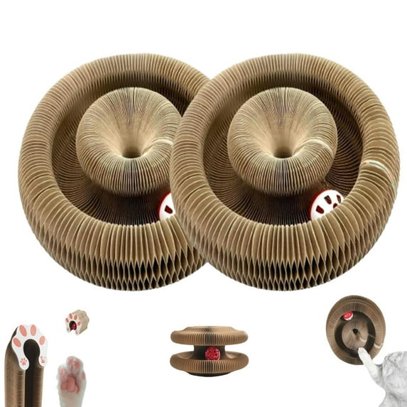 Kitty Kurl Cat Toy, Magic Organ Cat Toy, Kitty Kurl Cat Toys, Magic Organ Cats Scratcher Board, Foldable Recyclable Accordion Toys with Ball for Indoor Cats (1PC)