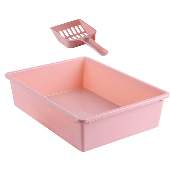 Kitty Litter Pan Cat Litter Tray Tall High Sided Cage Kitty Litter Tray Litter Pan Large for Kitty Rabbit Small Animal Kitten pink