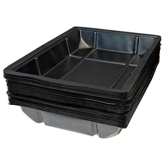 Kitty Lounge Disposable Litter Tray, Black, 50-Pack- Drevy RG606/50, Black