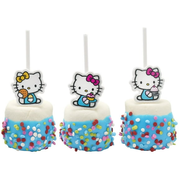 Kitty & Mimmy Cupcake Rings (12 pcs) Adorable Character Cupcake Toppers for Birthday Parties, Kids Celebrations, and Dessert Decorations