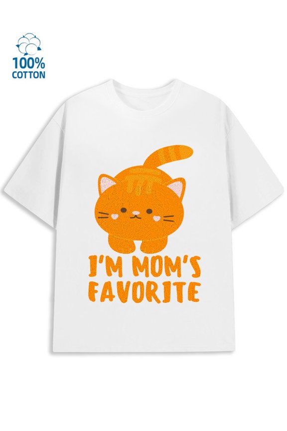 Kitty Mom's Favorite for men funny humor 180G 100% Cotton white husband sixty years old Fashion Unisex Shirt Cotton tshirts Vintage Unisex Shirt Cotton tshirts Basic Unisex Shirt Graphic tshirts