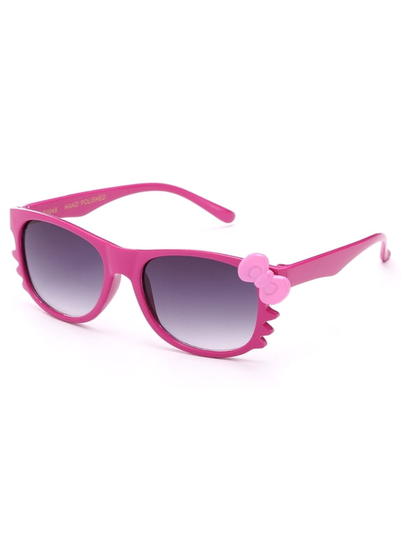 "Kitty"- Newbee Fashion Girls Cute Kitty Hello Cat Whiskers Bow Fashion Sunglasses UV Protection Lead Free (1-6 Years)
