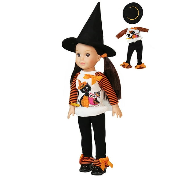 Kitty & Owl Halloween Outfit for 14-Inch Dolls | Dolls Clothes